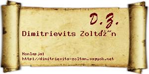 Dimitrievits Zoltán névjegykártya