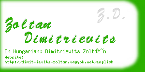 zoltan dimitrievits business card